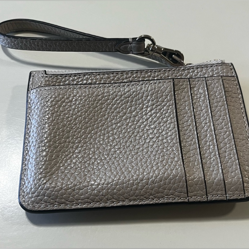 Kate Spade Colorblock Lena Pebbled Leather Wristlet Small CardHolder Cream Taupe - Picture 5 of 10